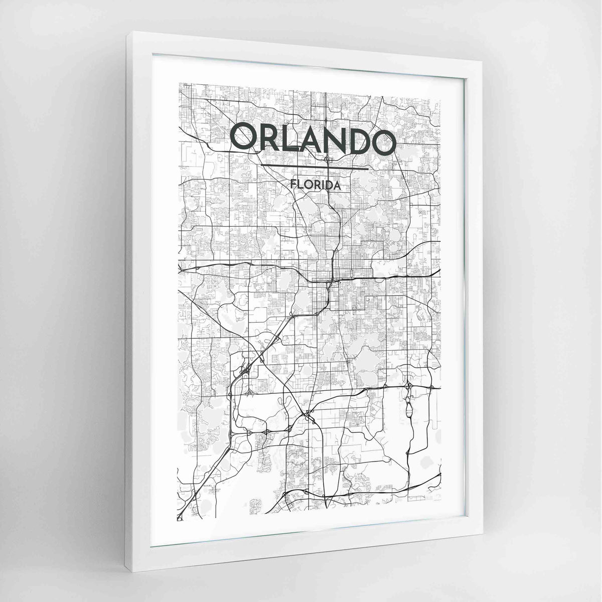 Orlando Map Art Print - Framed