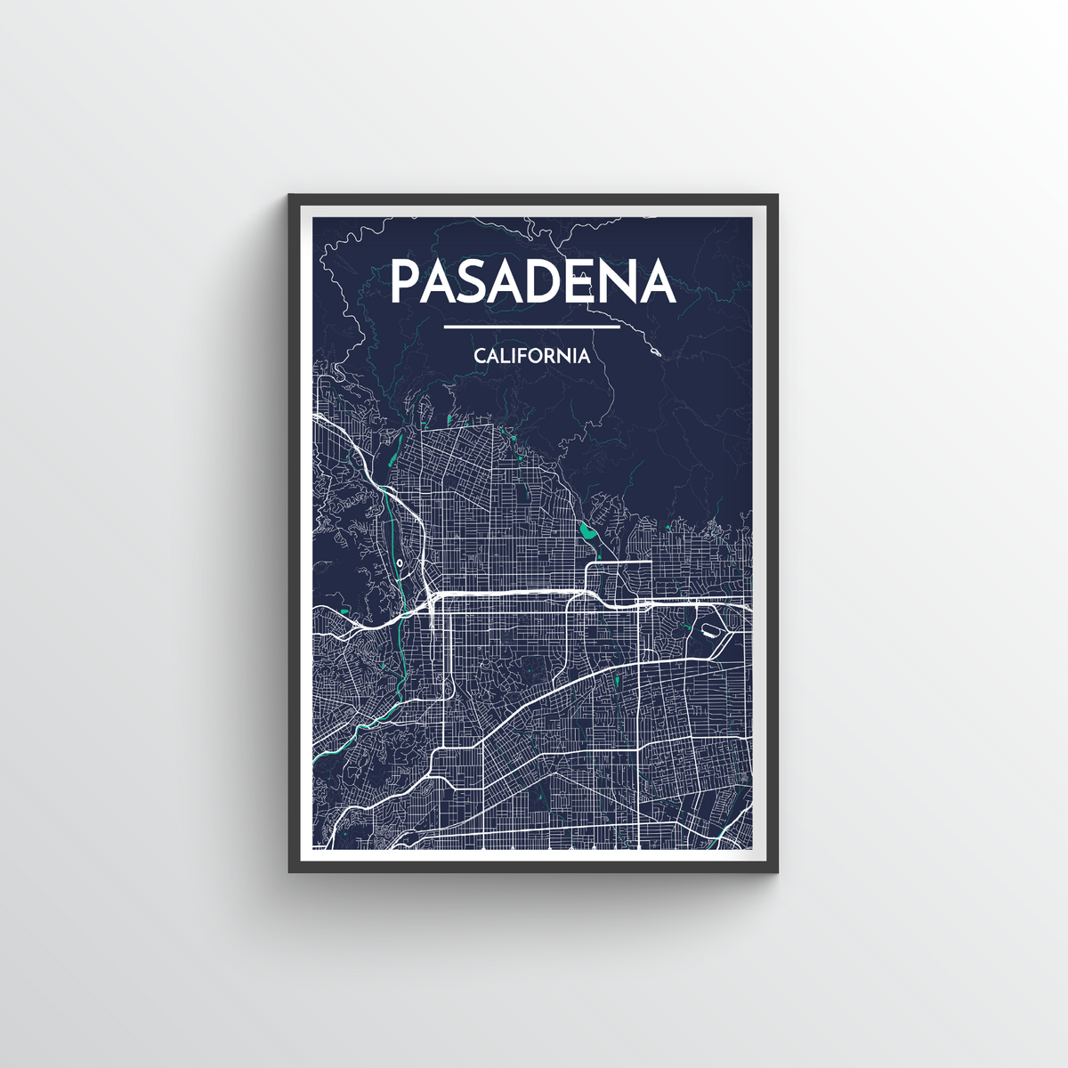 Pasadena Map Art Print - Point Two Design