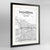 Framed Pasadena Map Art Print 24x36" Contemporary Black frame Point Two Design Group