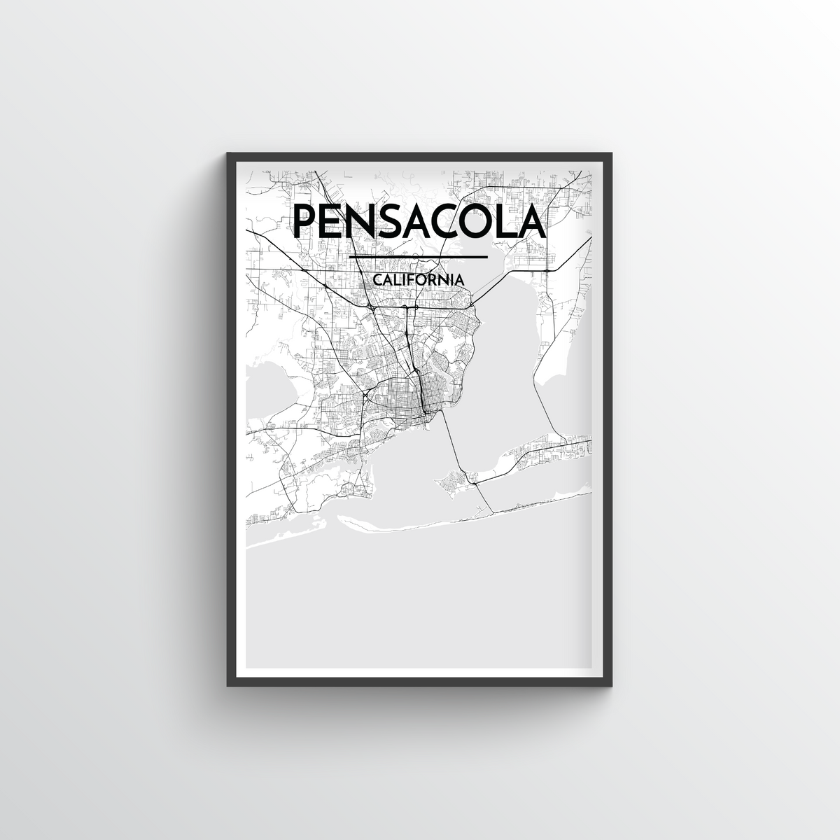 Pensacola Map Art Print - Point Two Design