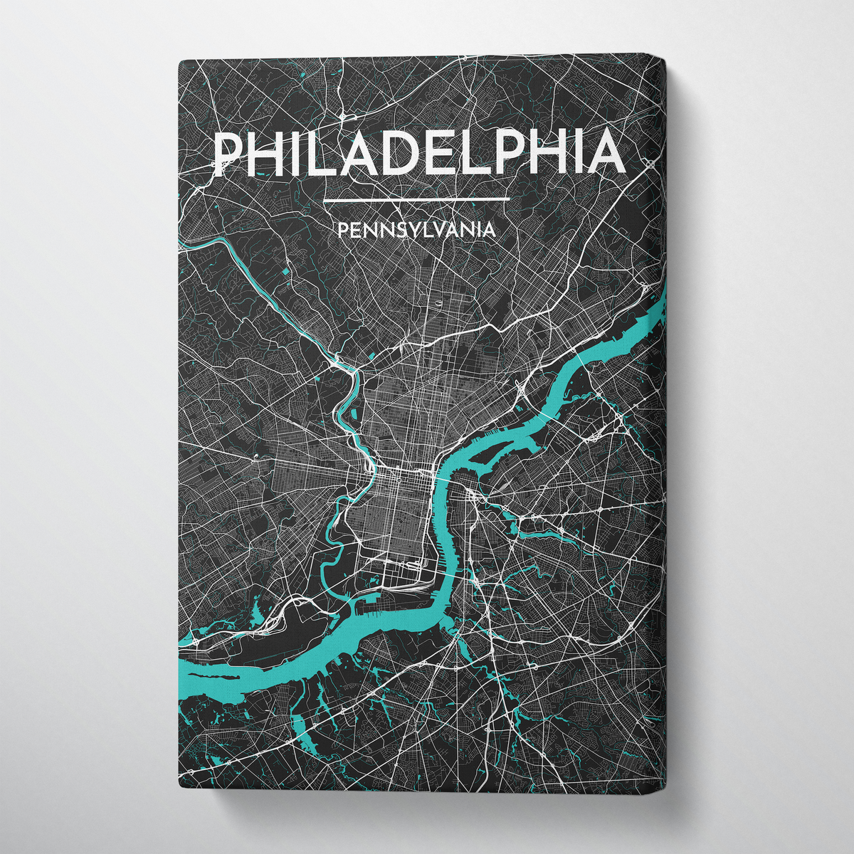 Philadelphia City Map Canvas Wrap - Point Two Design
