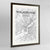 Framed Philadelphia Map Art Print 24x36" Contemporary Walnut frame Point Two Design Group