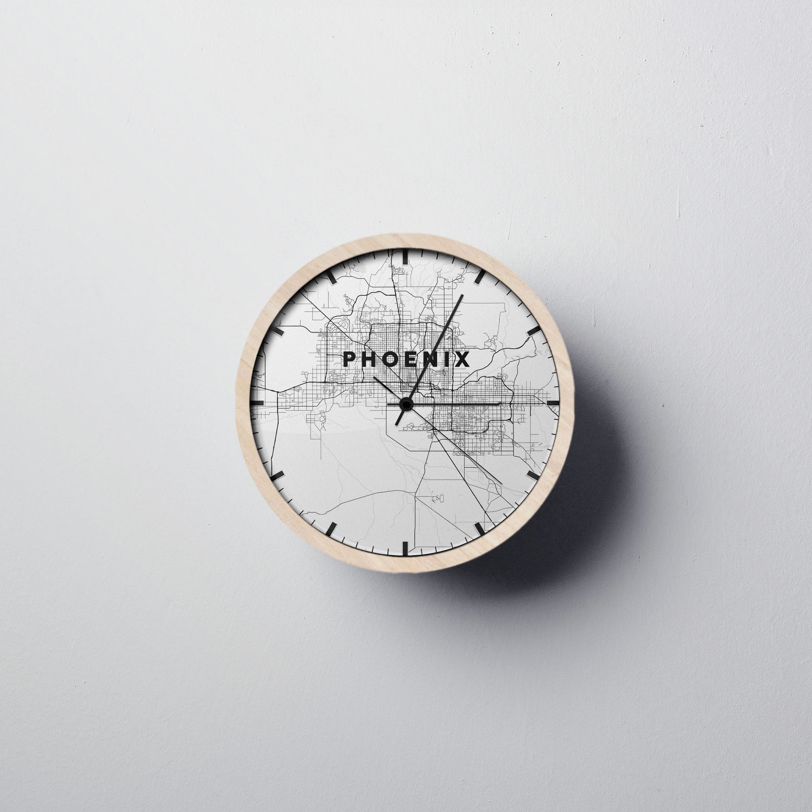 Modern Wall Clocks - City Map Wall Clock Design - Point Two Design Tagged  phoenix