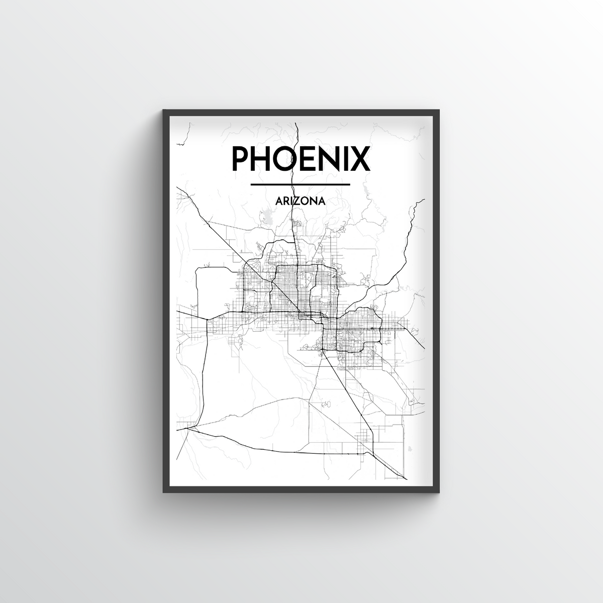 Phoenix Map Art Print - Point Two Design