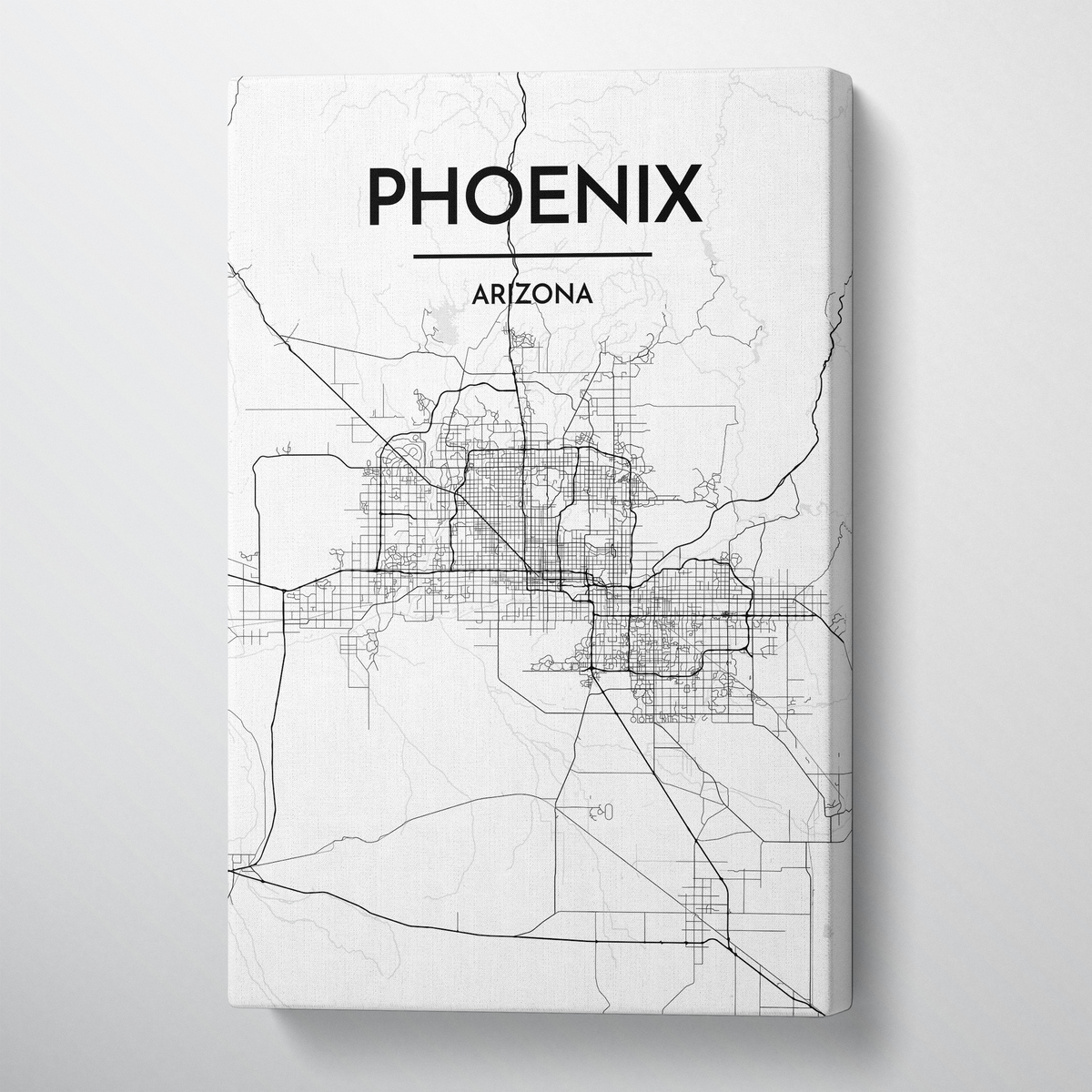 Phoenix Map Art - Canvas Wrap