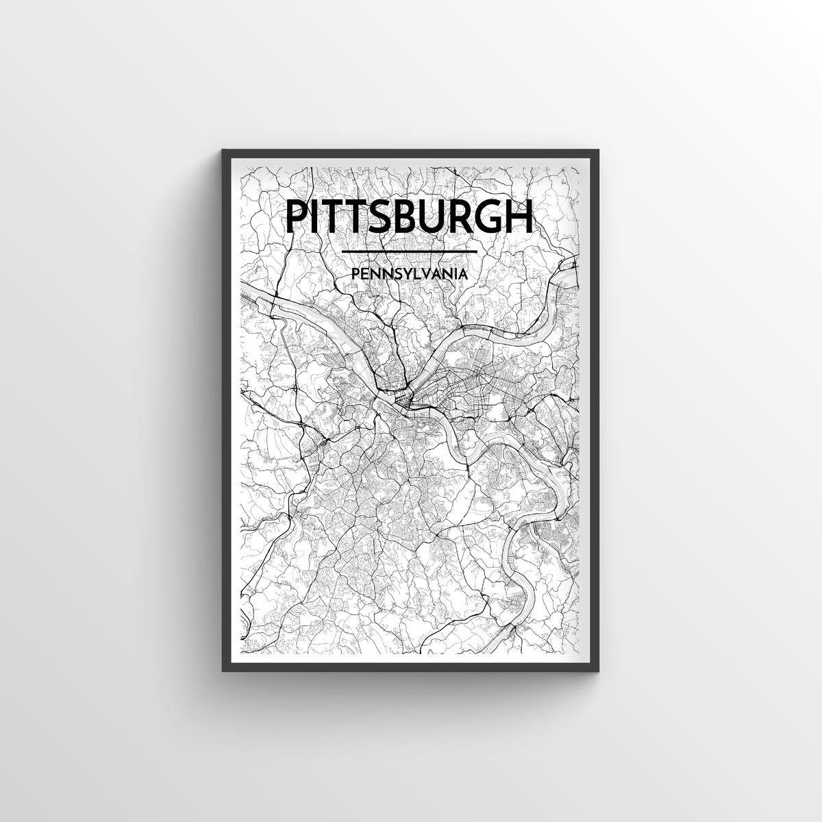 Pittsburgh Map Art Print - Point Two Design