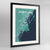Framed Portland - Maine Map Art Print 24x36" Contemporary Black frame Point Two Design Group