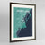 Framed Portland - Maine Map Art Print 24x36" Contemporary Walnut frame Point Two Design Group