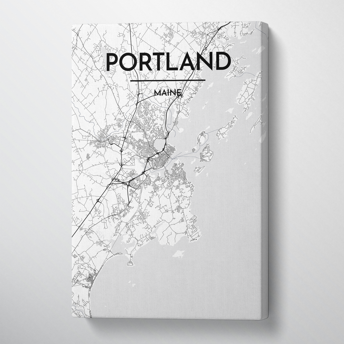 Portland - Maine Map Art - Canvas Wrap