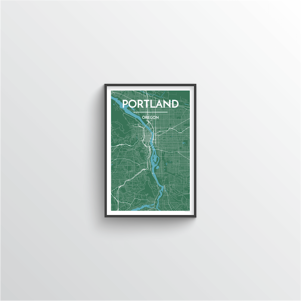 Portland - Oregon Map Art Print - Point Two Design