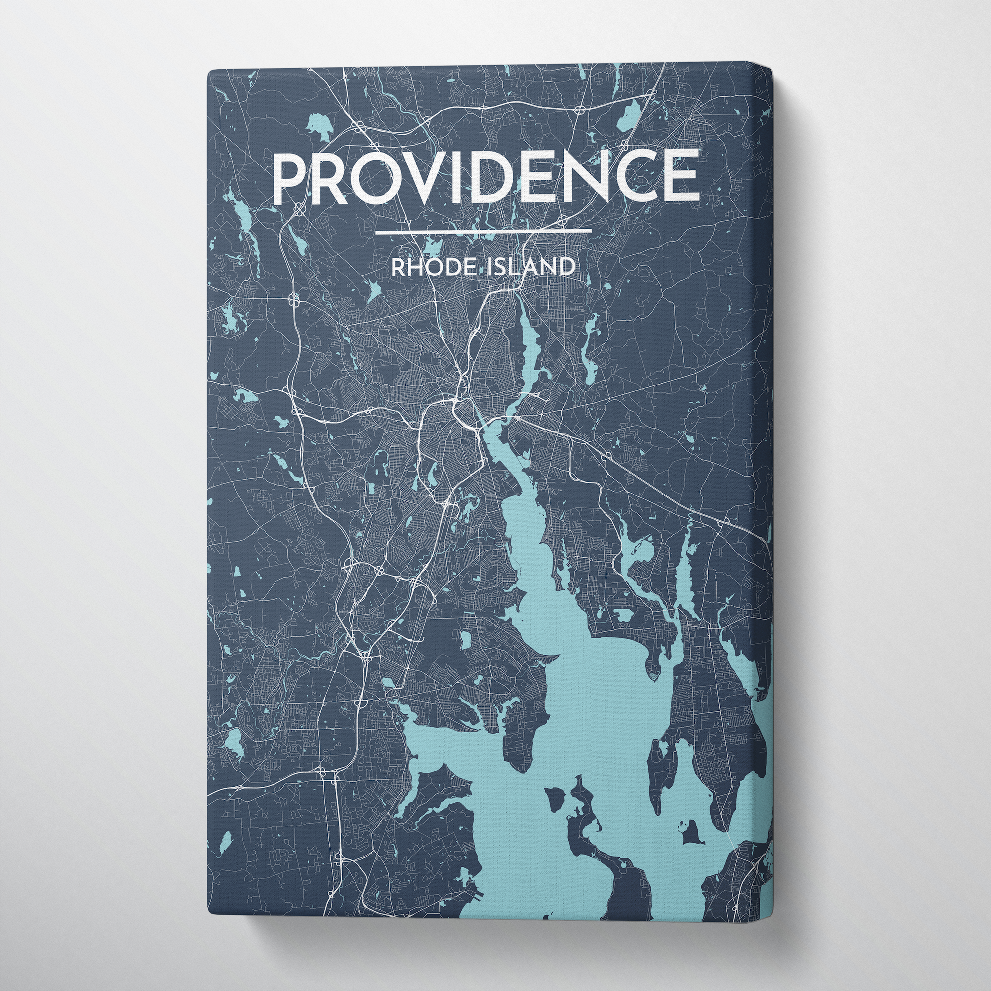 Providence City Map Canvas Wrap - Point Two Design