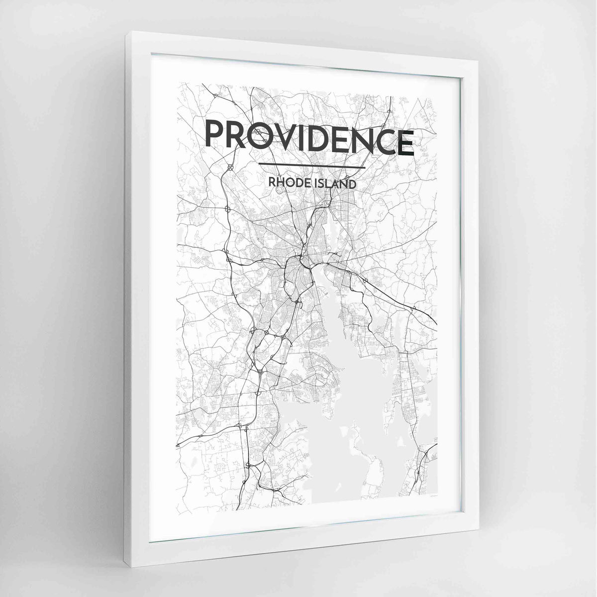 Providence Map Art Print - Framed