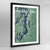 Framed Puget Sound City Map Art Print - Point Two Design