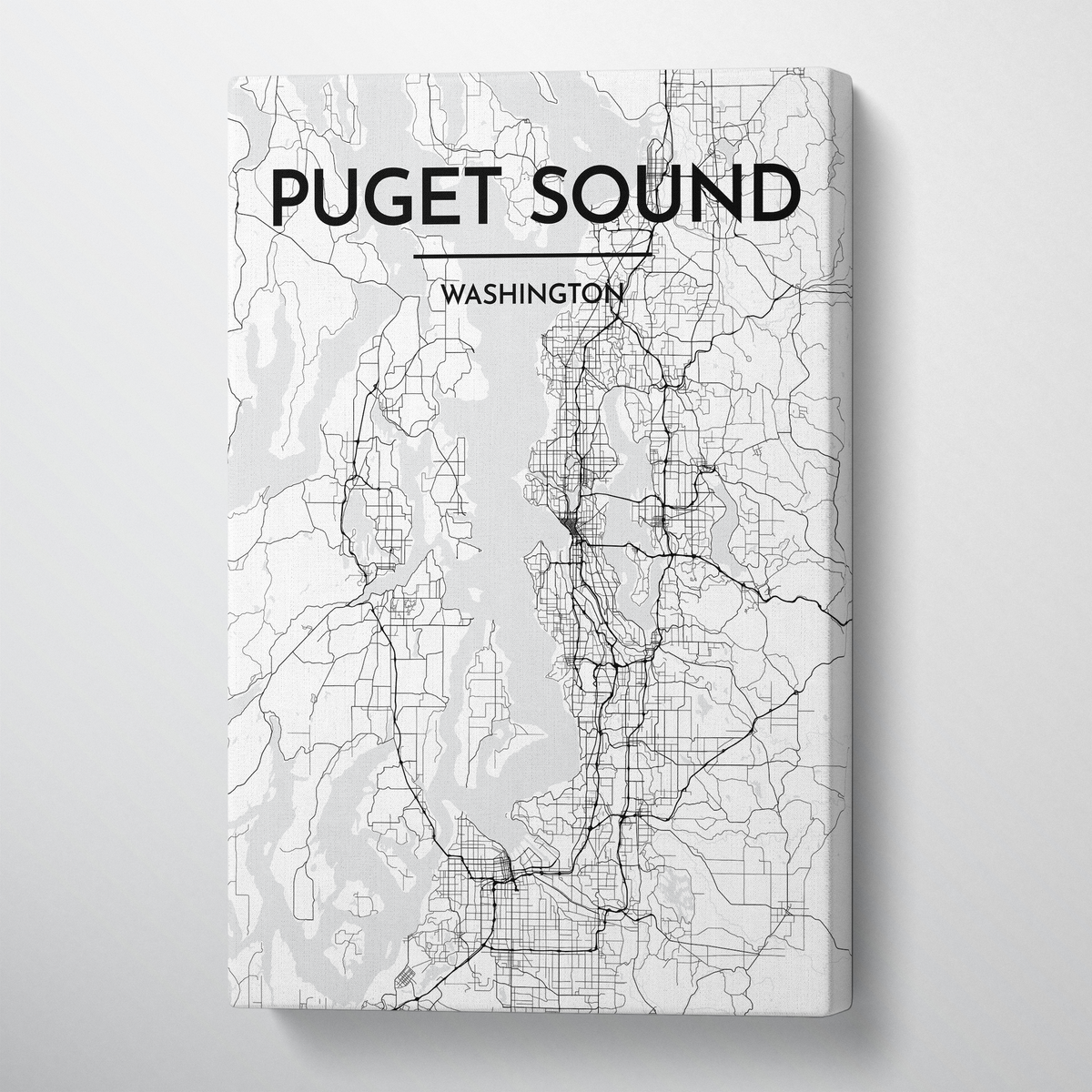 Puget Sound Map Art Print Map Canvas Wrap - Point Two Design