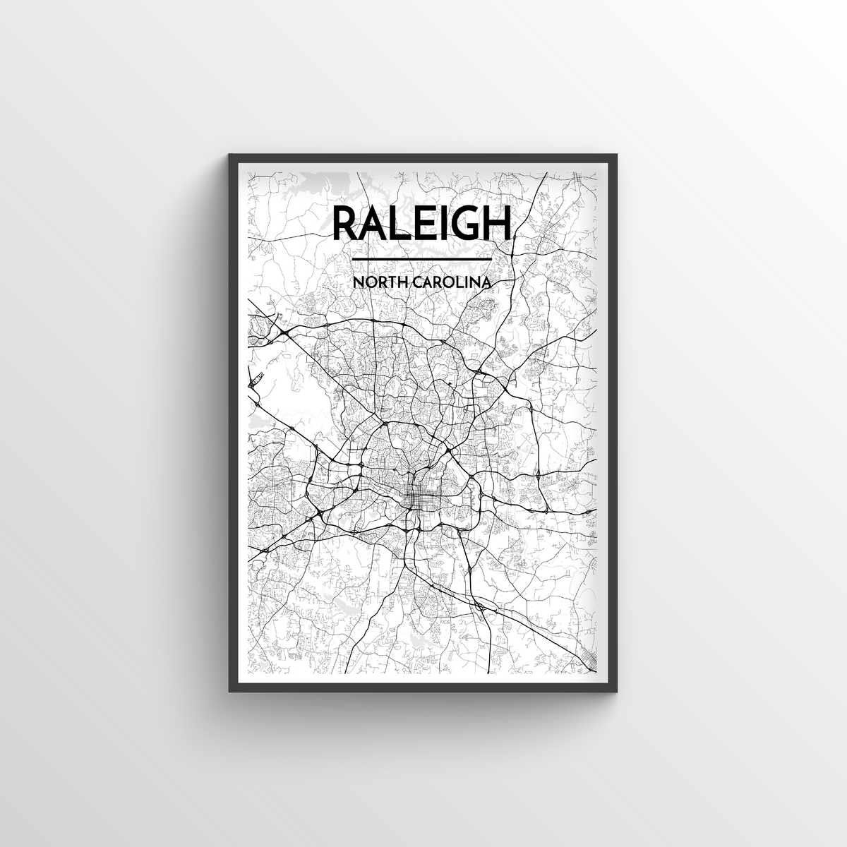 Raleigh Map Art Print - Point Two Design