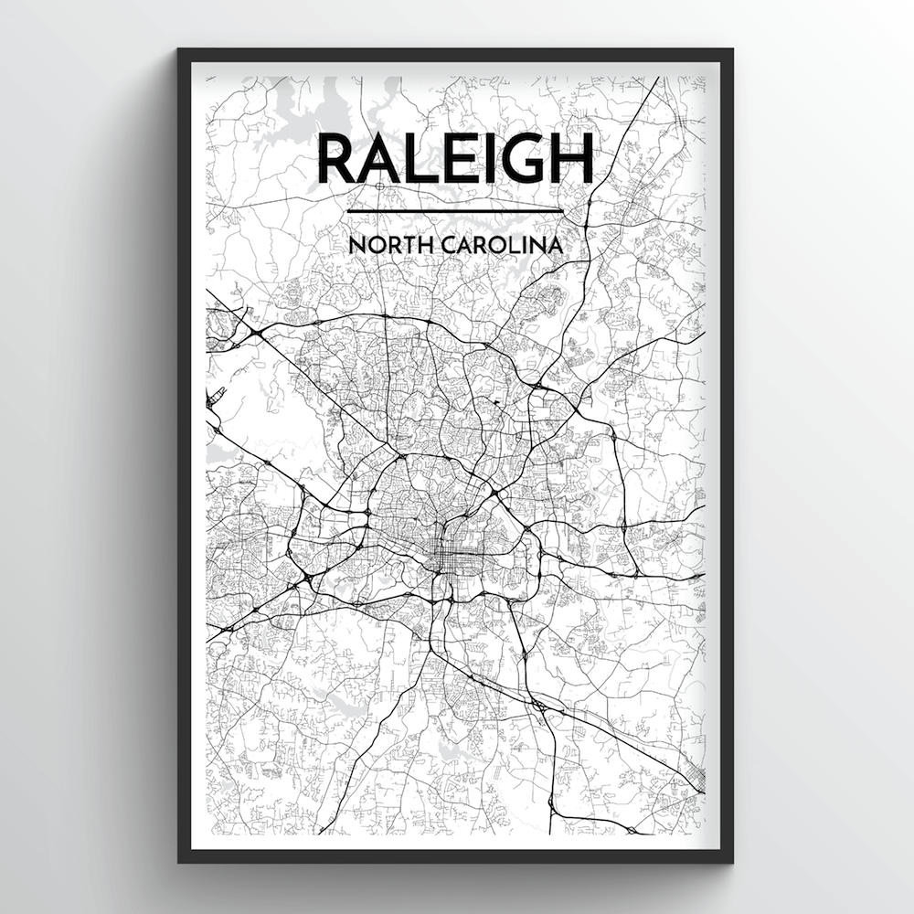 Raleigh Map Art Print - Point Two Design