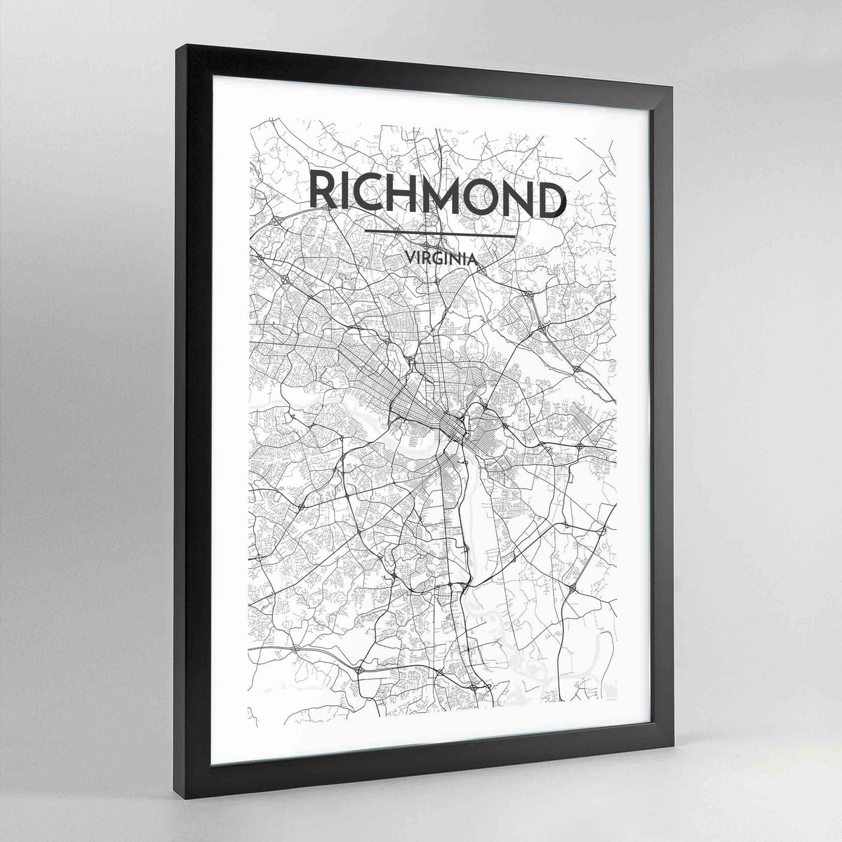 Richmond Map Art Print - Framed