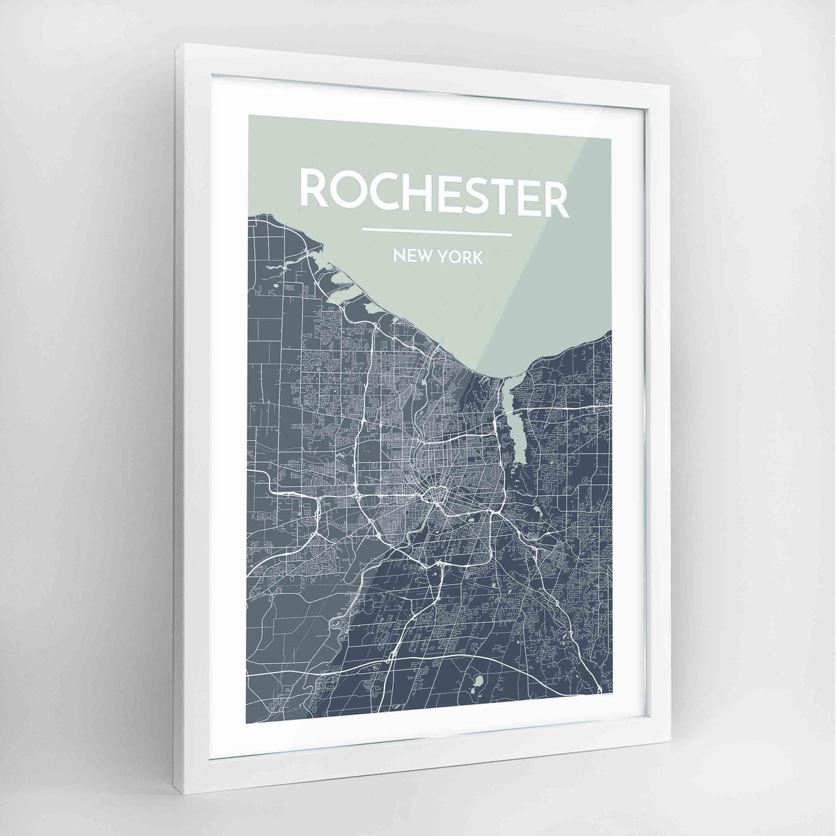 Rochester Map Art Print - Framed