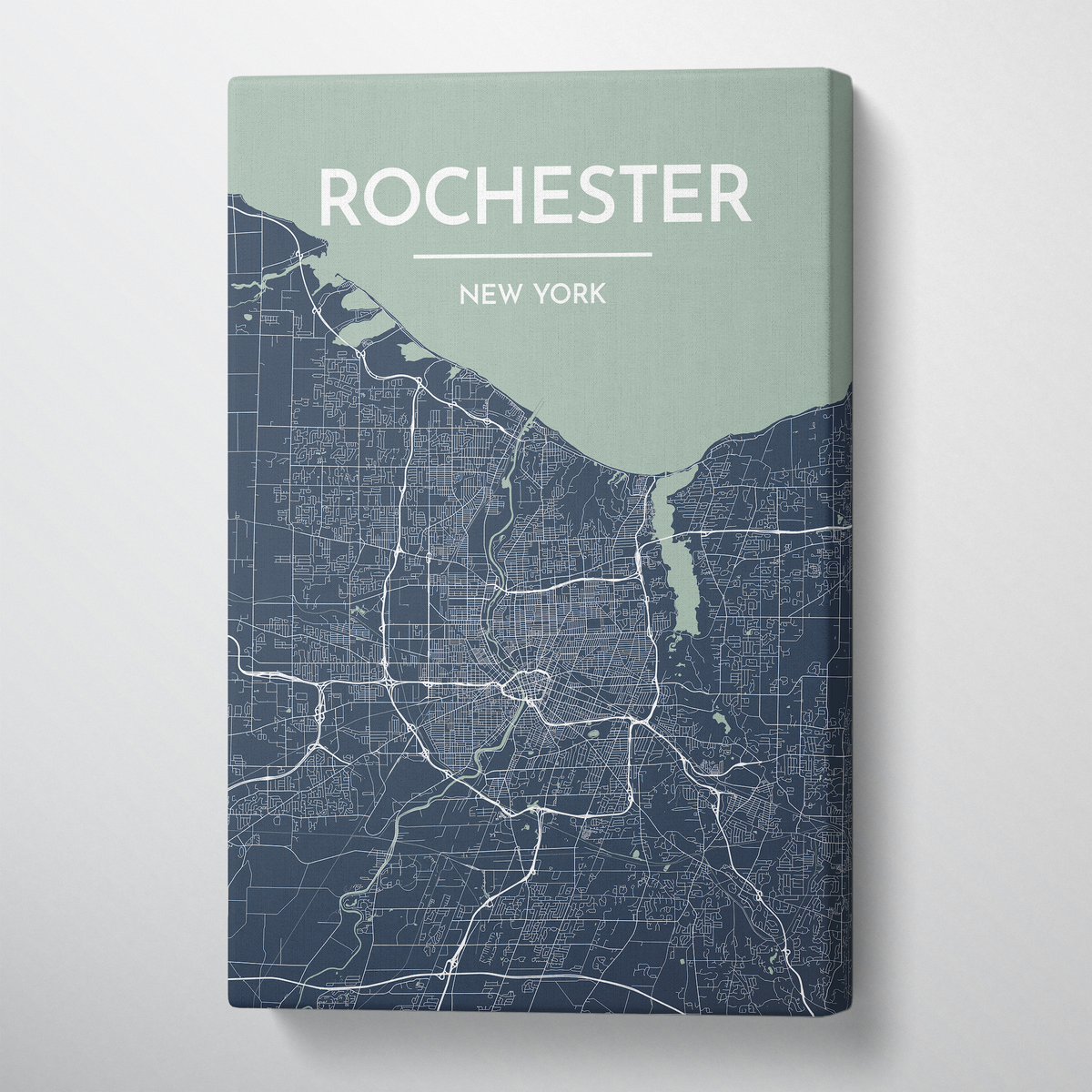 Rochester City Map Canvas Wrap - Point Two Design