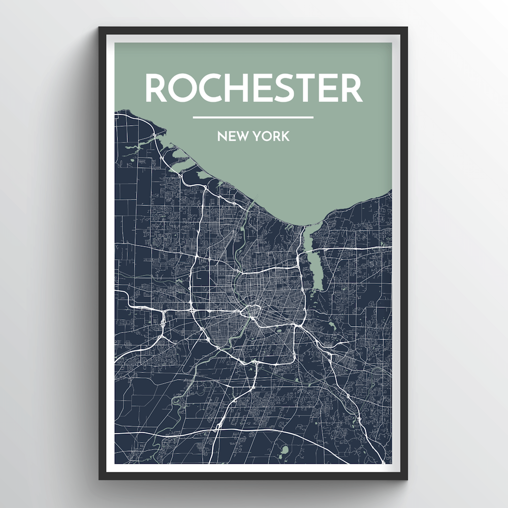Rochester Map Art Print - Point Two Design