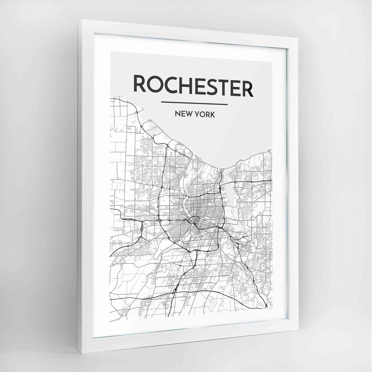 Rochester Map Art Print - Framed