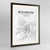 Framed Rochester Map Art Print 24x36" Contemporary Walnut frame Point Two Design Group