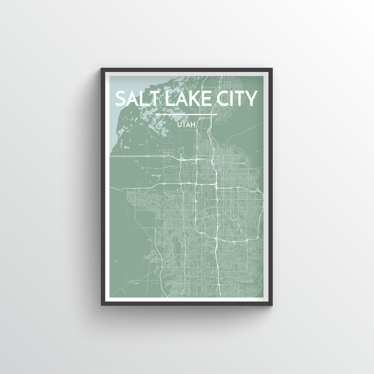 Salt Lake Map Art Print - Point Two Design