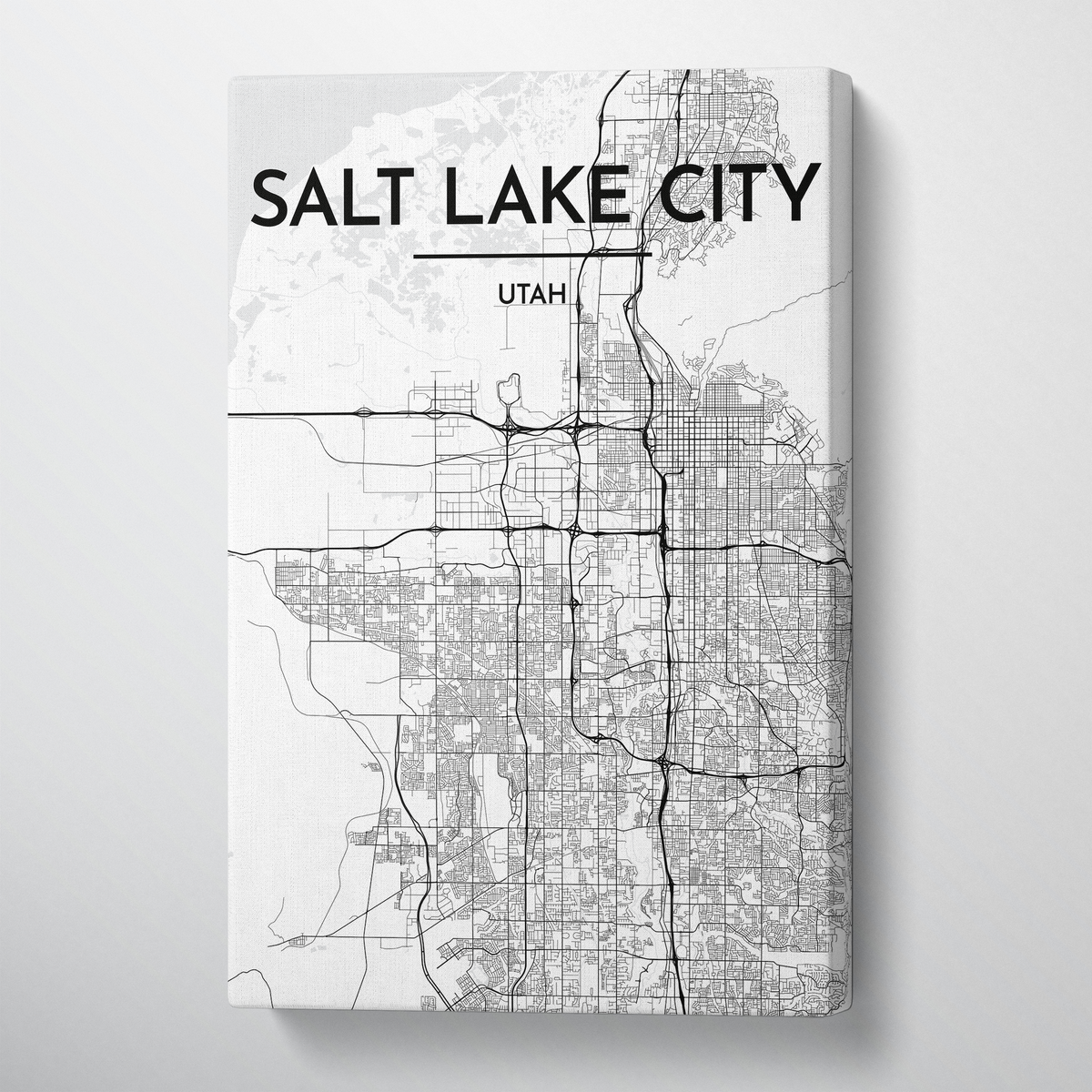 Salt Lake Map Art - Canvas Wrap