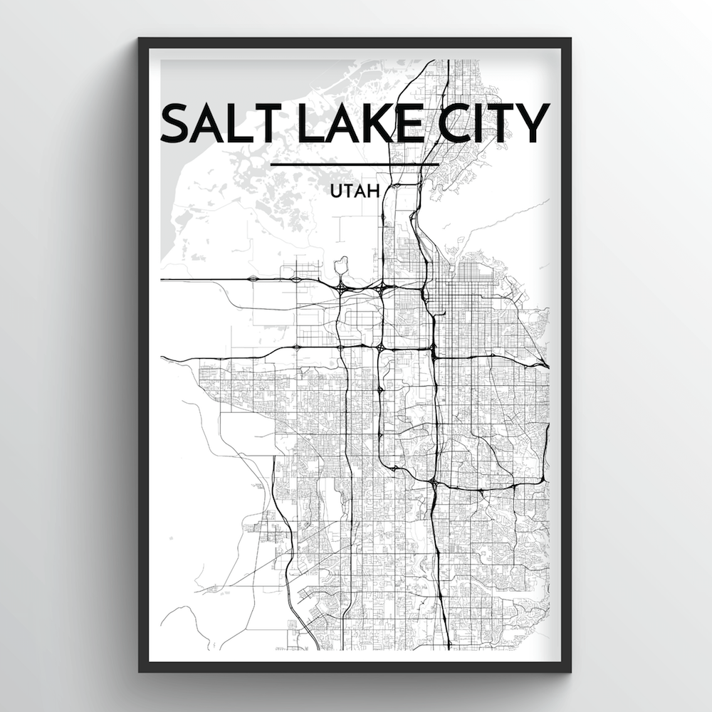 Salt Lake Map Art Print - Point Two Design