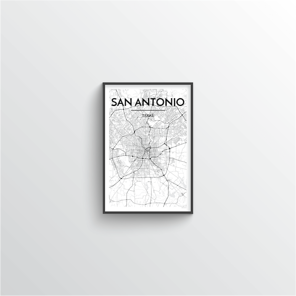 San Antonio Map Art Print - Point Two Design