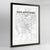 Framed San Antonio Map Art Print 24x36" Contemporary Black frame Point Two Design Group