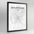 San Antonio Map Art Print - Framed