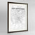 Framed San Antonio Map Art Print 24x36" Contemporary Walnut frame Point Two Design Group