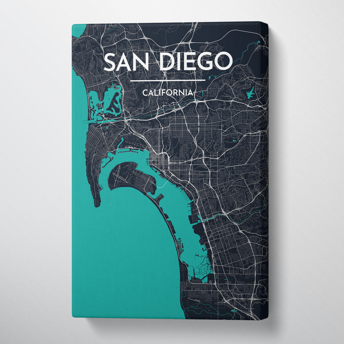 San Diego City Map Canvas Wrap - Point Two Design