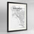 Framed San Diego Map Art Print 24x36" Contemporary Black frame Point Two Design Group