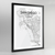 San Diego Map Art Print - Framed