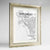 Framed San Diego Map Art Print 24x36" Champagne frame Point Two Design Group