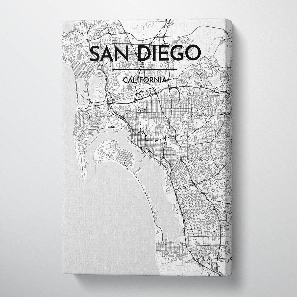 San Diego Map Art - Canvas Wrap