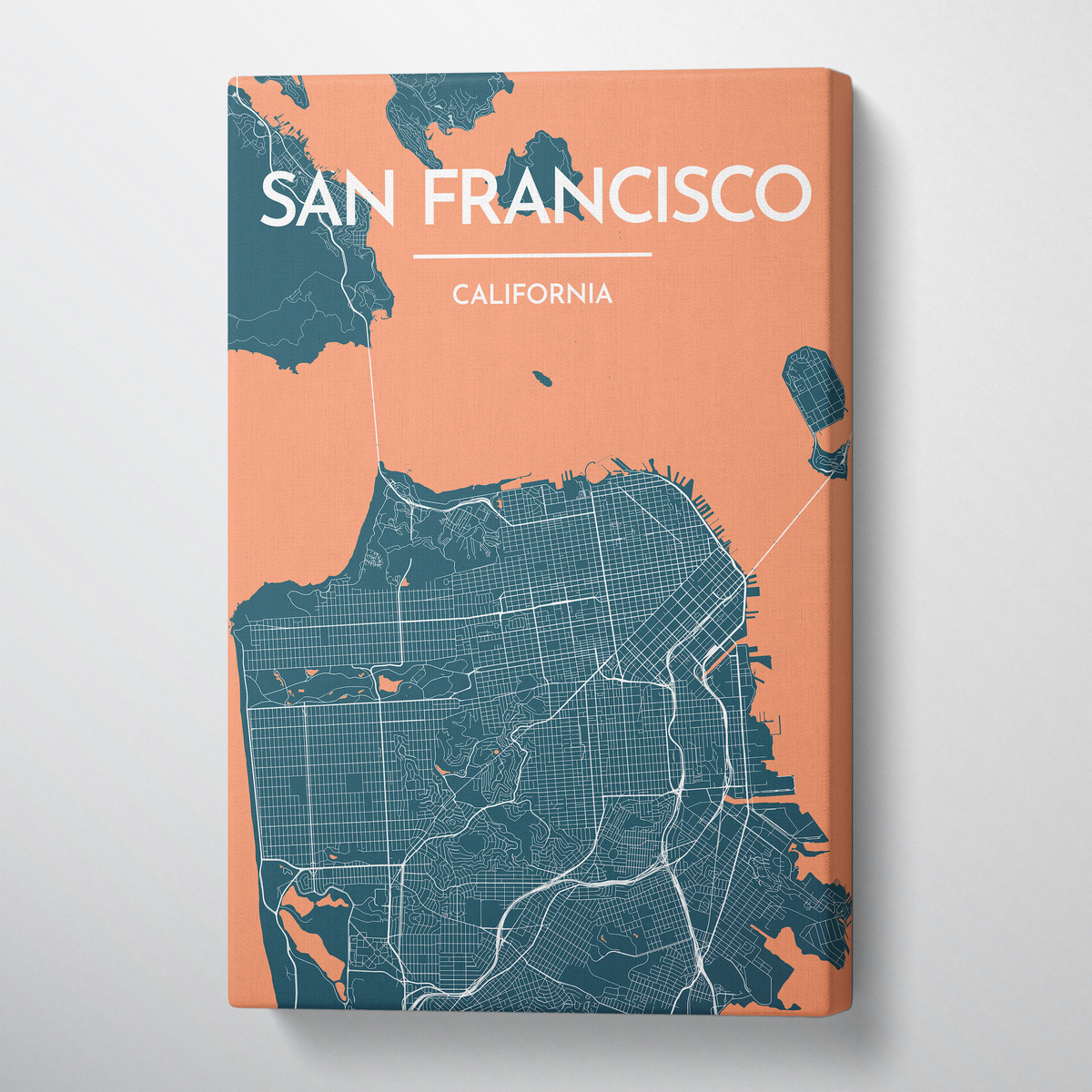 San Francisco City Map Canvas Wrap - Point Two Design
