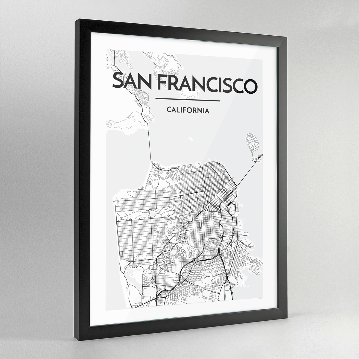 San Francisco Map Framed Art Print - Farmed