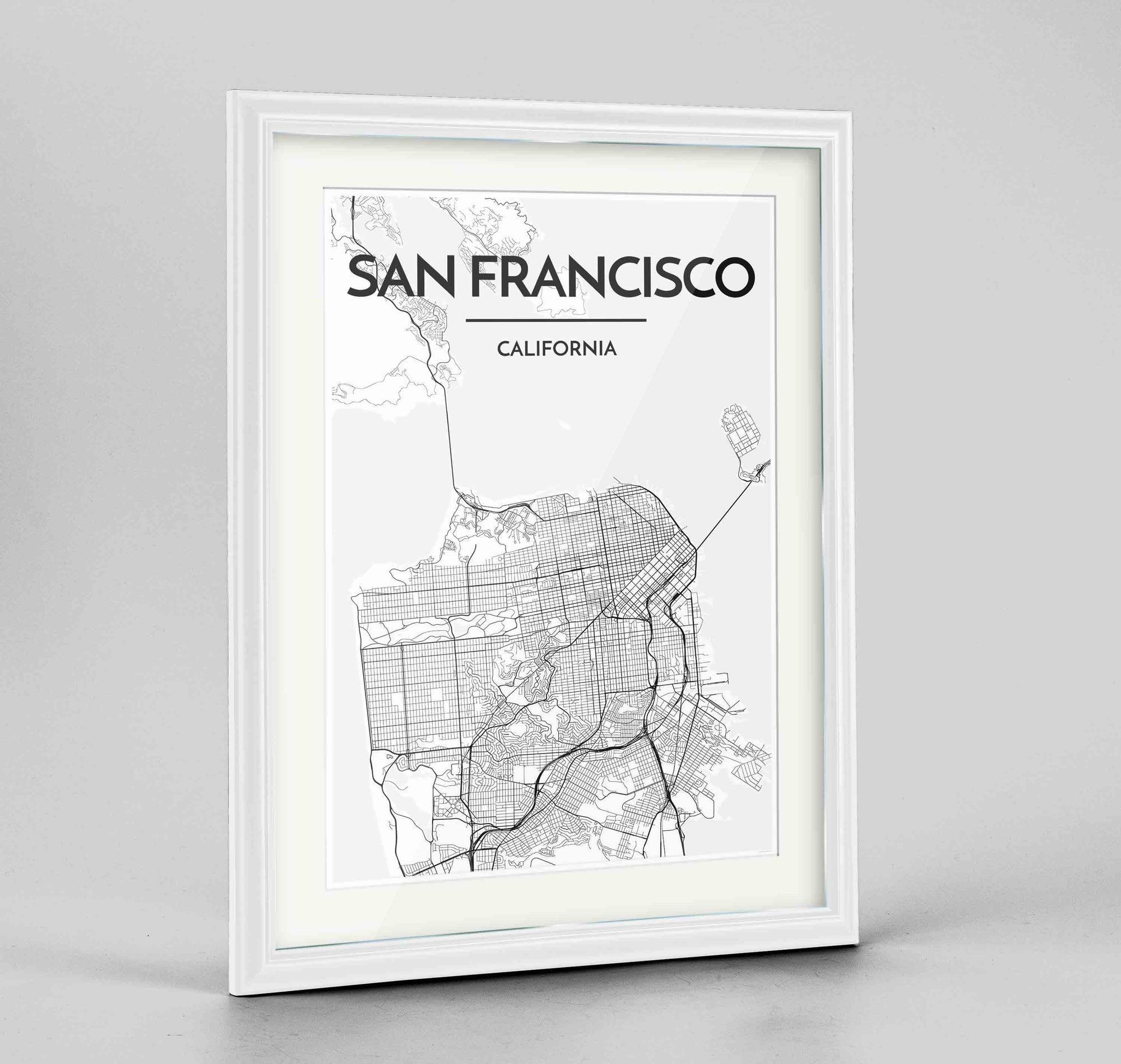 Driver San Francisco - Black Stripe Golden Gate Size 12X16 in Canvas  Framed