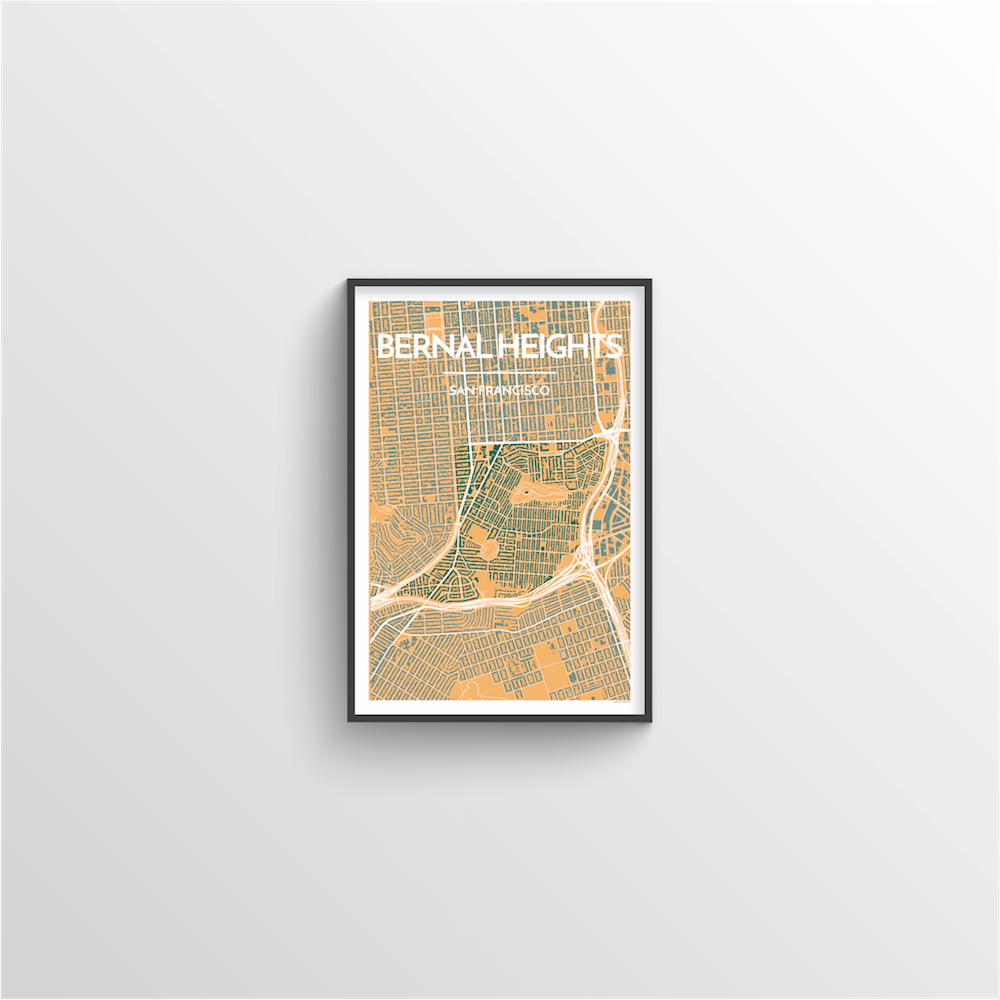 Bernal Heights San Francisco Map Art Print - Point Two Design