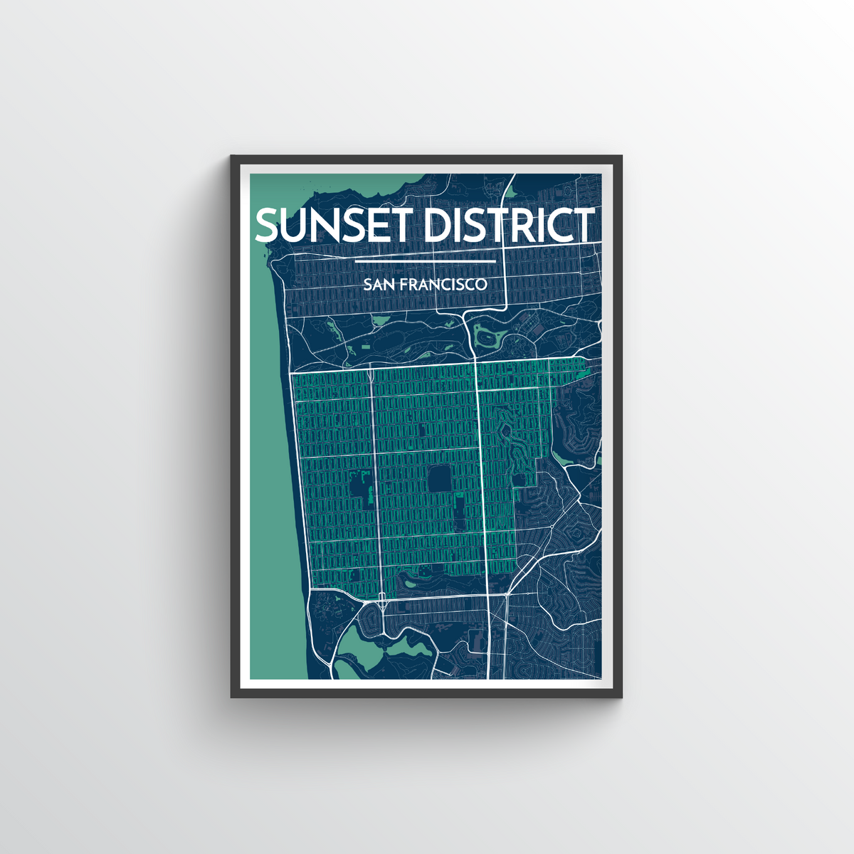 The Sunset District San Francisco Map Art Print - Point Two Design