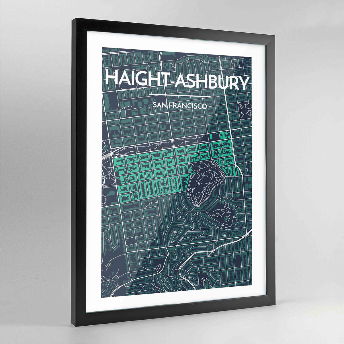 Framed Haight-Ashbury San Francisco City Map Art Print - Point Two Design