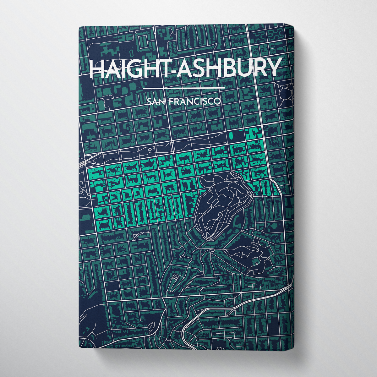 Haight-Ashbury San Francisco City Map Canvas Wrap - Point Two Design