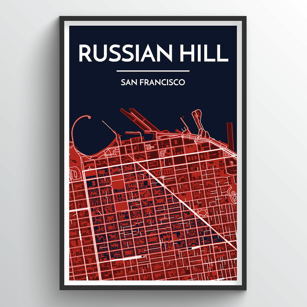Russian Hill San Francisco Map Art Print - Point Two Design