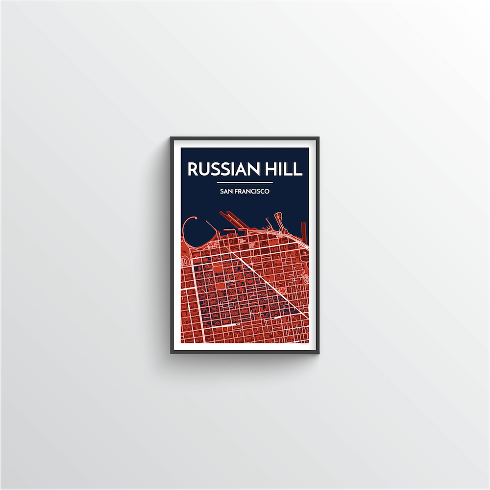 Russian Hill San Francisco Map Art Print - Point Two Design