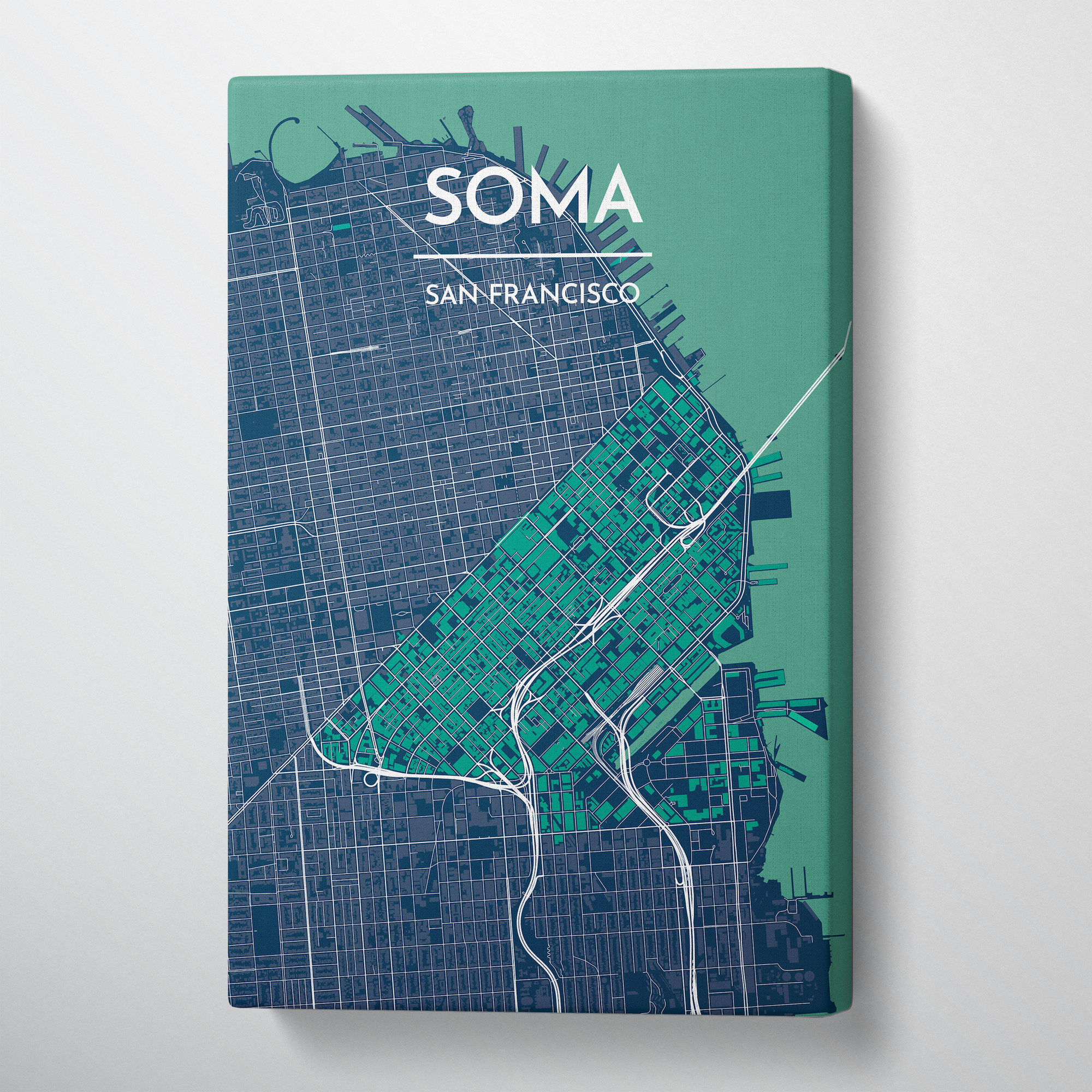 SOMA San Francisco City Map Canvas Wrap - Point Two Design