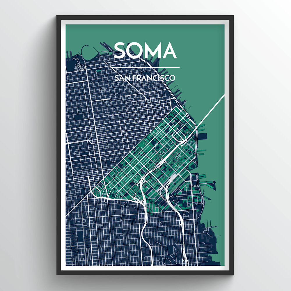SOMA San Francisco Map Art Print - Point Two Design