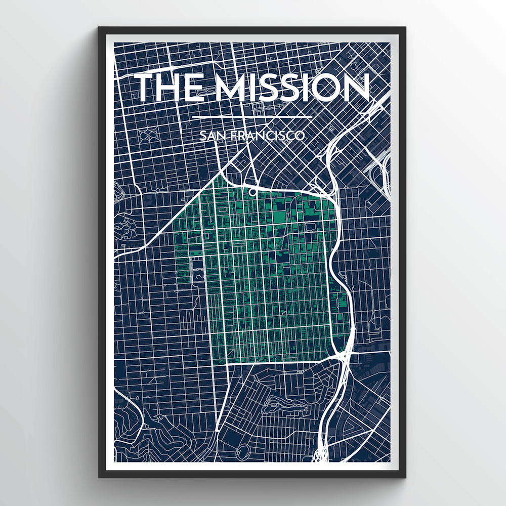 The Mission San Francisco Map Art Print - Point Two Design